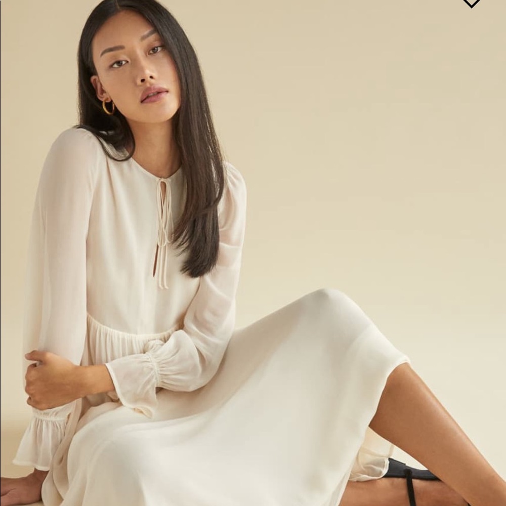 Reformation Chive Dress (Ivory) Large